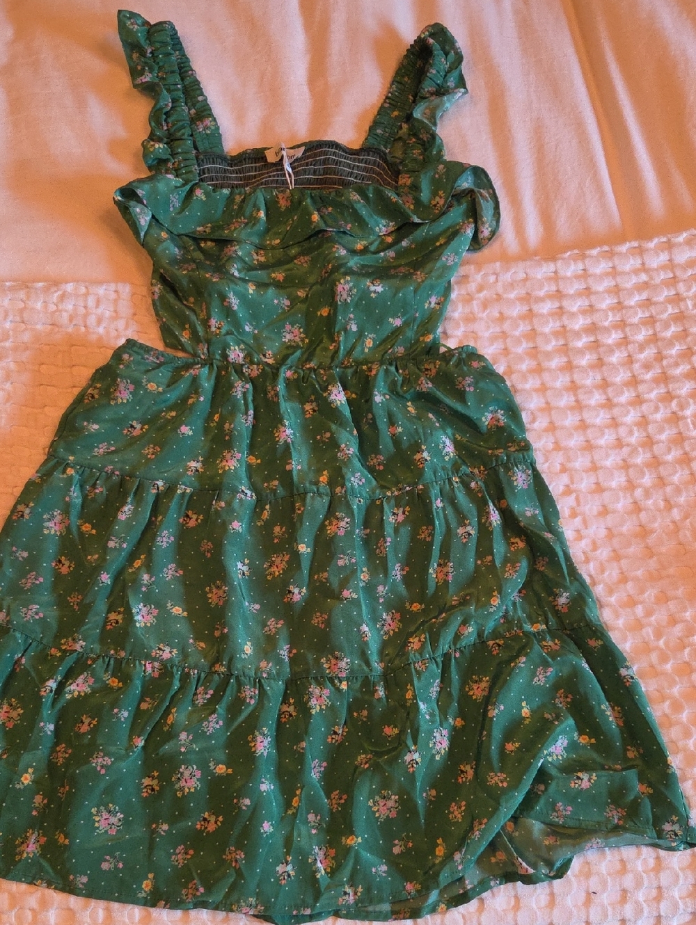 Heartloom Green Floral Smocked Sundress